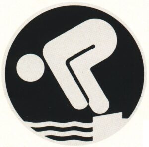 Piktogramm eines Schwimmers.